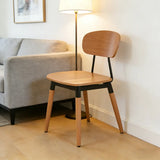 Modern Curved Open-Back Armless Dining Chair Image - 7