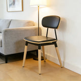 Modern Curved Open-Back Armless Dining Chair Image - 8