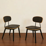 Modern Curved Open-Back Armless Dining Chair Image - 9