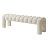Modern Curved Solid Wood Bouclé Upholstered Bedroom Bench Image - 14