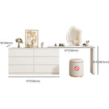 Modern Curved Wood Bedroom White LED Vanity Set #size
