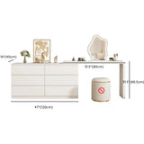 Modern Curved Wood Bedroom White LED Vanity Set Image - 8