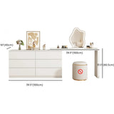 Modern Curved Wood Bedroom White LED Vanity Set Image - 9