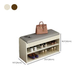 Modern Cushion Beige Wood Entryway Bench Shoe Rack #size