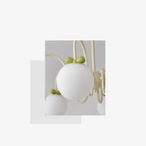 Modern Cute White Glass Globes Green Bow Chandelier Image - 12
