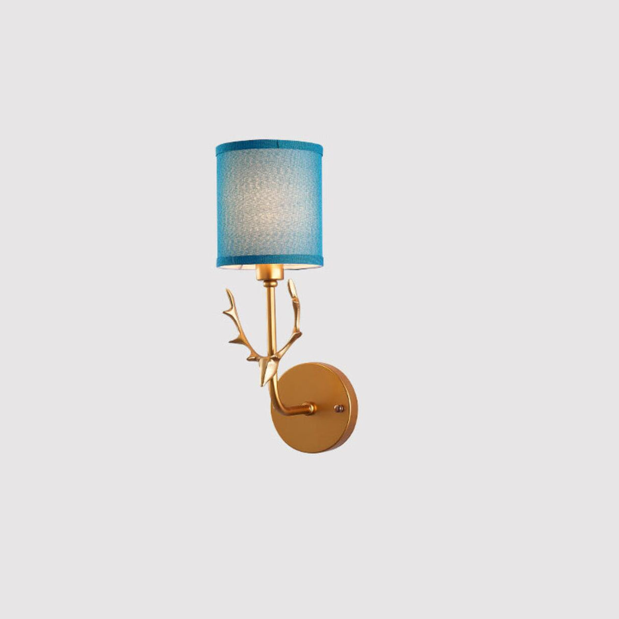 Modern Cylinder Fabric Antler Bedside Wall Sconce Image - 11