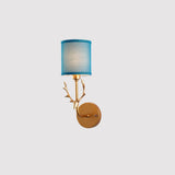 Modern Cylinder Fabric Antler Bedside Wall Sconce Image - 11