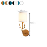 Modern Cylinder Fabric Antler Bedside Wall Sconce #size