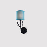 Modern Cylinder Fabric Antler Bedside Wall Sconce Image - 9
