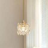 Modern Cylindrical Cube Clear Glass Pendant Light Image - 3
