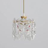 Modern Cylindrical Cube Clear Glass Pendant Light Image - 8