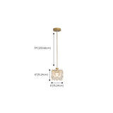 Modern Cylindrical Cube Clear Glass Pendant Light #size