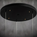 Modern Cylindrical Glass Pendant Light for Kitchen Black Image - 17