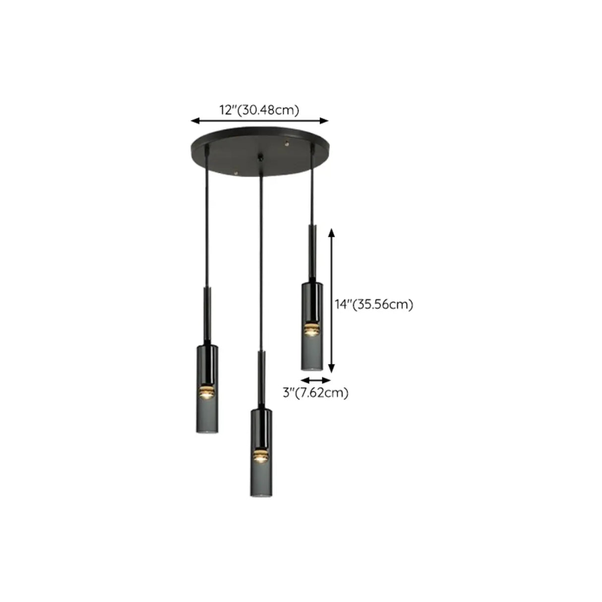 Modern Cylindrical Glass Pendant Light for Kitchen Black Image - 21