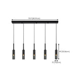 Modern Cylindrical Glass Pendant Light for Kitchen Black Image - 24