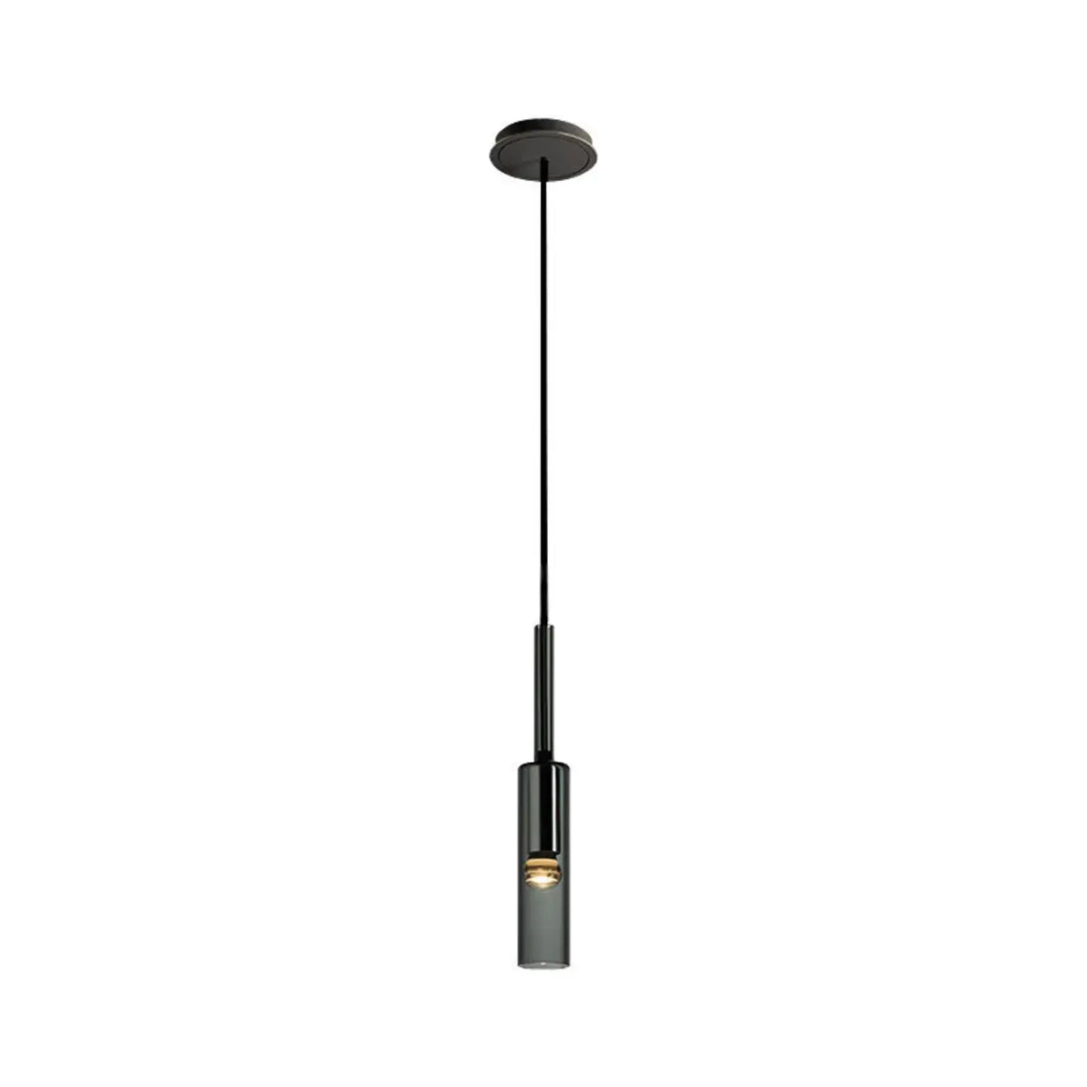 Modern Cylindrical Glass Pendant Light for Kitchen Black Image - 5