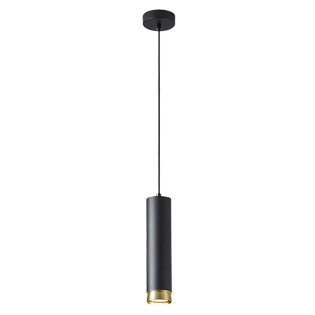 Modern Cylindrical Metal Bedroom White Pendant Light Image - 10