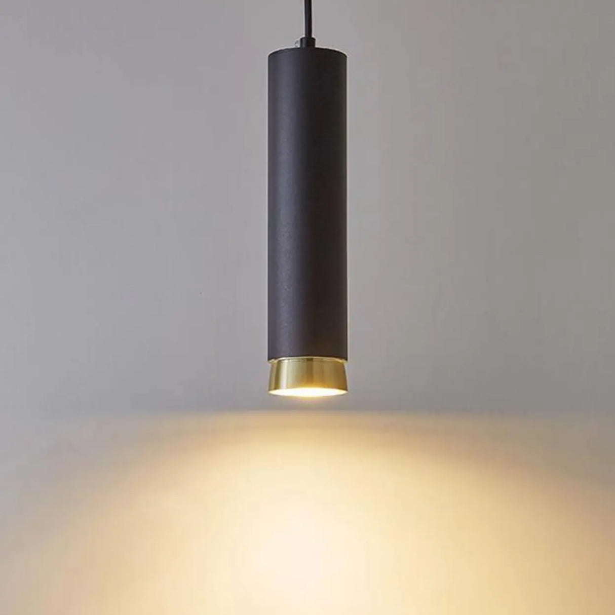 Modern Cylindrical Metal Bedroom White Pendant Light Image - 15