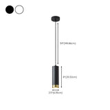 Modern Cylindrical Metal Bedroom White Pendant Light Image - 17