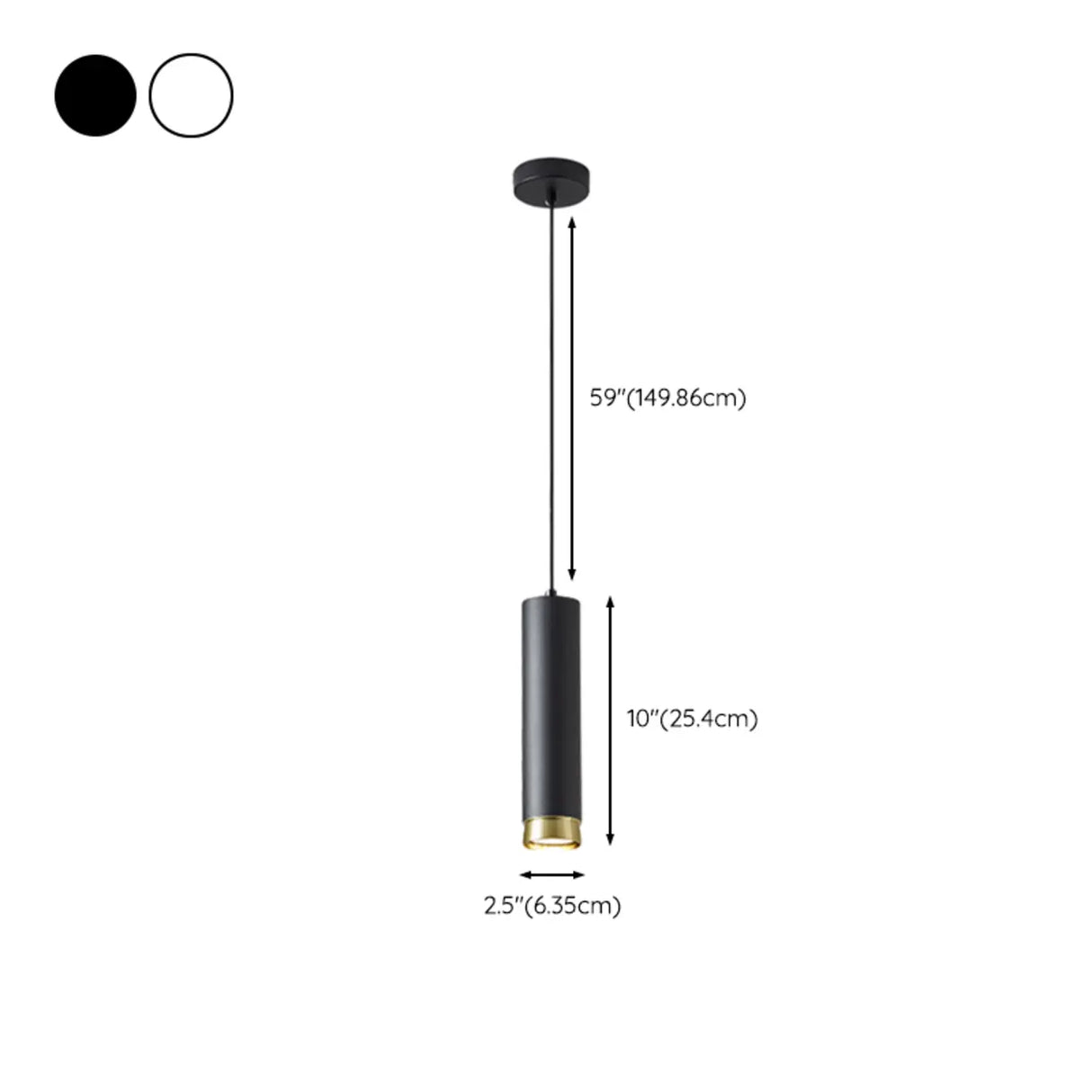 Modern Cylindrical Metal Bedroom White Pendant Light Image - 18