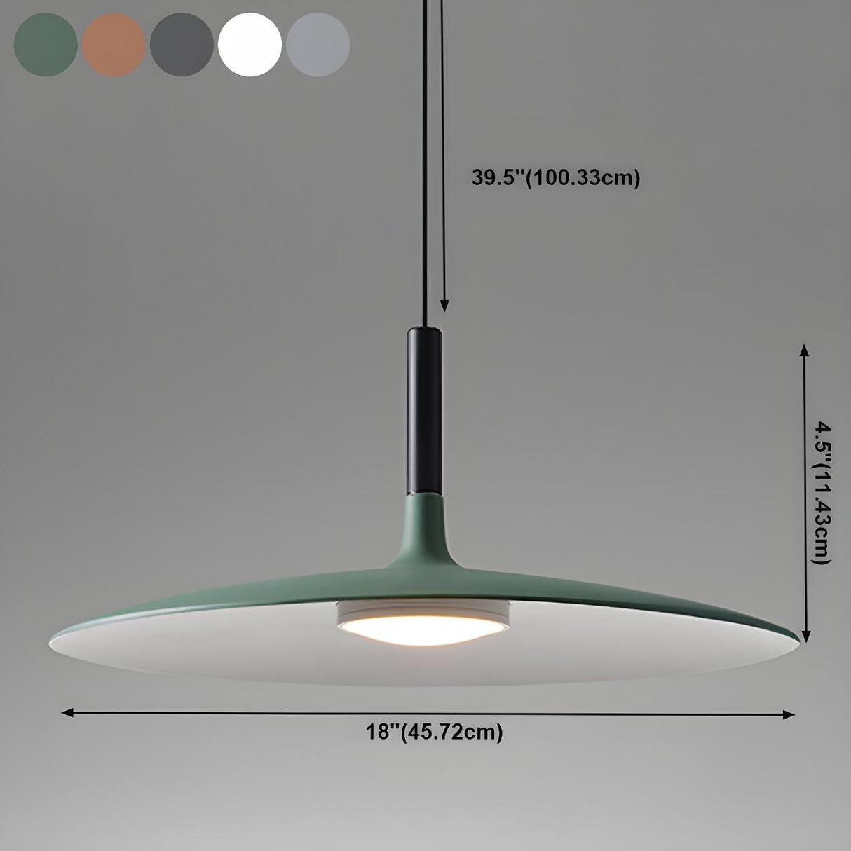 Modern Dimmable Aluminium Sleek Disc Pendant Light Image - 15