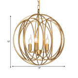 Modern Dining Room Gold Candelabra Orb Pendant Chandelier Image - 15