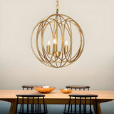 Modern Dining Room Gold Candelabra Orb Pendant Chandelier Image - 3