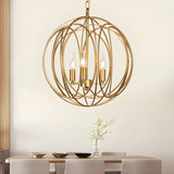 Modern Dining Room Gold Candelabra Orb Pendant Chandelier Image - 4