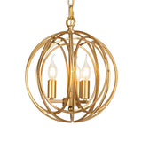 Modern Dining Room Gold Candelabra Orb Pendant Chandelier Image - 9