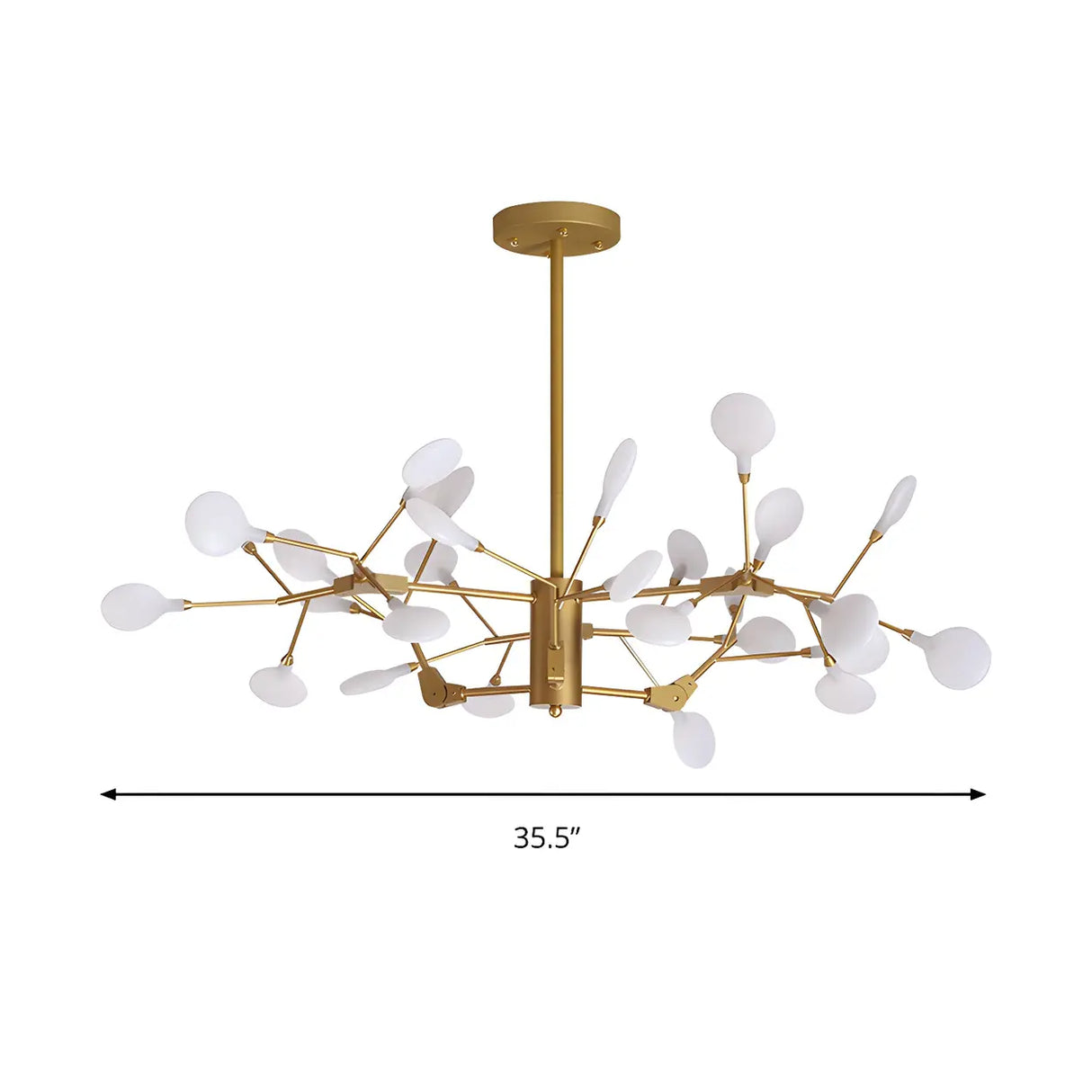 Modern Dining Room Gold Iron Tree Twig Branching Chandelier 