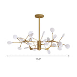 Modern Dining Room Gold Iron Tree Twig Branching Chandelier #size