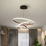 Modern Dining Room LED Ring Tiered Pendant Light Chandelier Image - 1