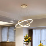 Modern Dining Room LED Ring Tiered Pendant Light Chandelier Image - 13