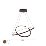 Modern Dining Room LED Ring Tiered Pendant Light Chandelier #size
