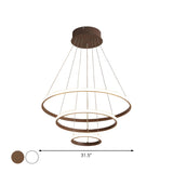 Modern Dining Room LED Ring Tiered Pendant Light Chandelier Image - 18