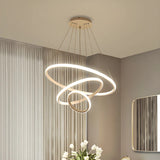 Modern Dining Room LED Ring Tiered Pendant Light Chandelier Image - 2