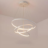 Modern Dining Room LED Ring Tiered Pendant Light Chandelier Image - 5