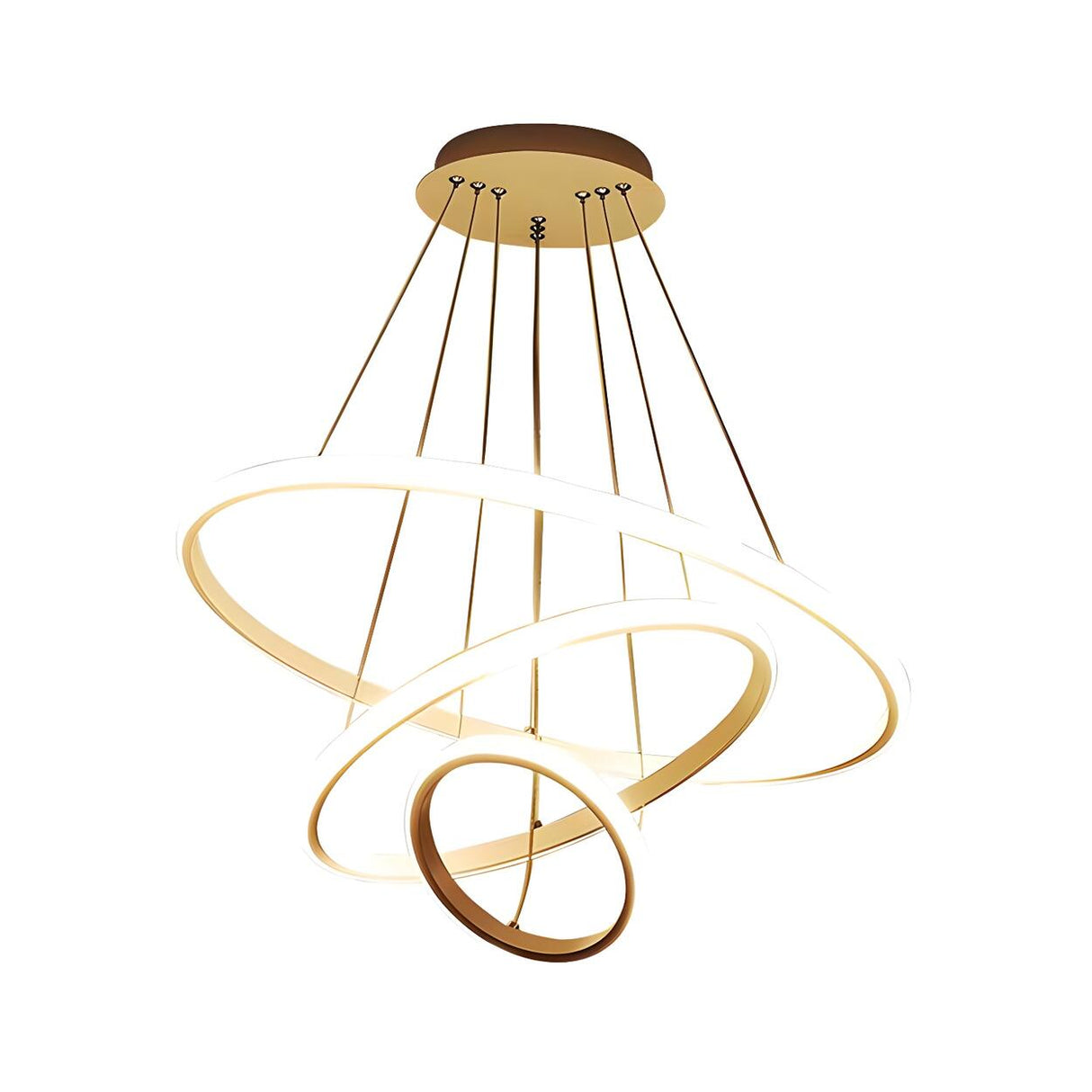 Modern Dining Room LED Ring Tiered Pendant Light Chandelier Image - 8