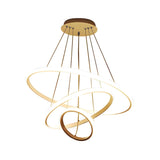 Modern Dining Room LED Ring Tiered Pendant Light Chandelier Image - 8