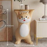Modern Dog Shaped Resin Orange Decorative Side Table #size