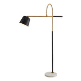 Modern Dome Black Metal Adjustable Reading Floor Lamp Image - 7