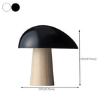 Modern Dome Mushroom Wood Base Bedroom LED Table Lamp #size