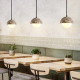 Modern Dome White Glass Globe Dining Room Pendant Light Image - 3