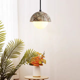 Modern Dome White Glass Globe Dining Room Pendant Light Image - 4