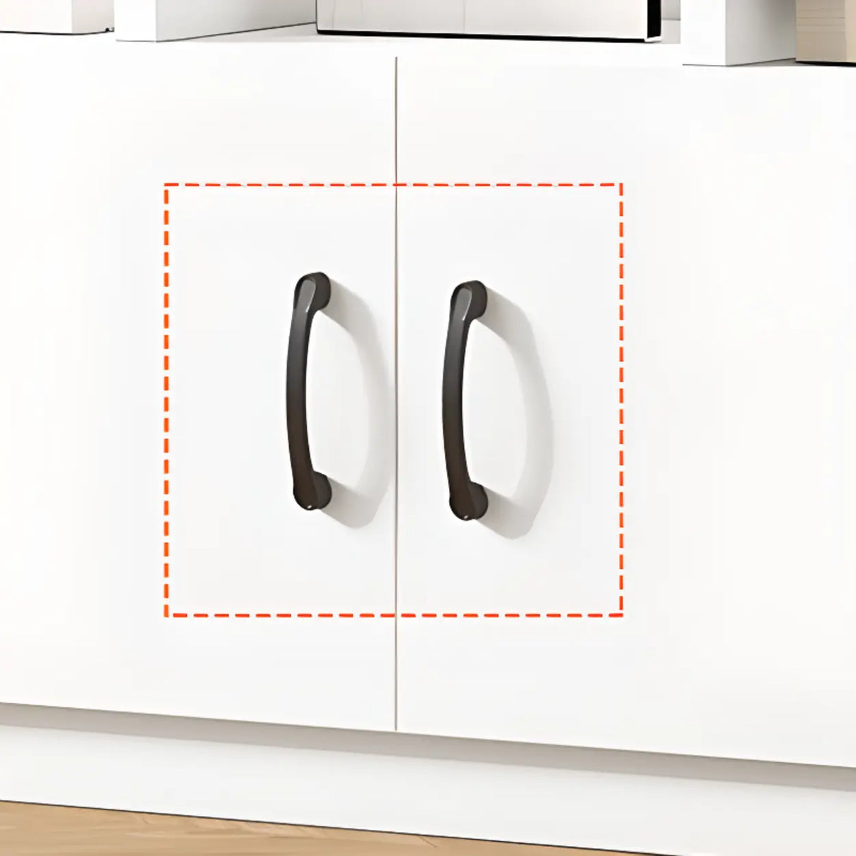 Modern Doors White Wood Vertical Storage Bookcase Image - 11