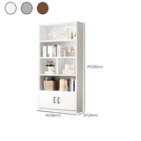 Modern Doors White Wood Vertical Storage Bookcase Image - 21