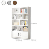 Modern Doors White Wood Vertical Storage Bookcase Image - 22