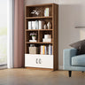 Modern Doors White Wood Vertical Storage Bookcase Image - 4