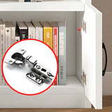Modern Doors White Wood Vertical Storage Bookcase Image - 7