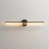 Modern Double Bar Clear Glass Vanity Light Fixture Image - 2